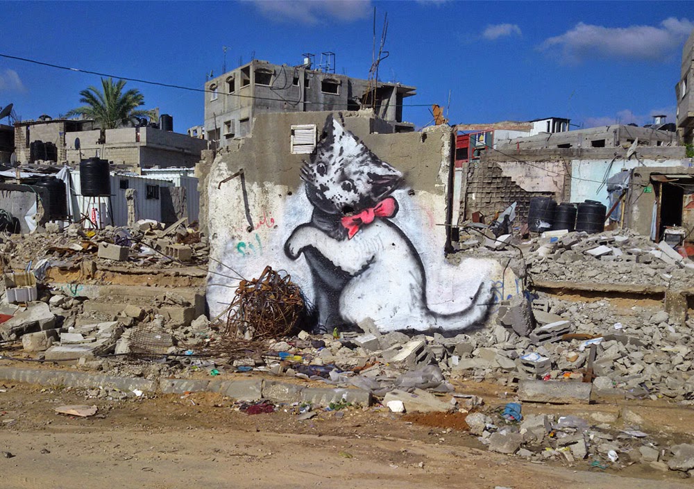Le chat de Banksy à Gaza